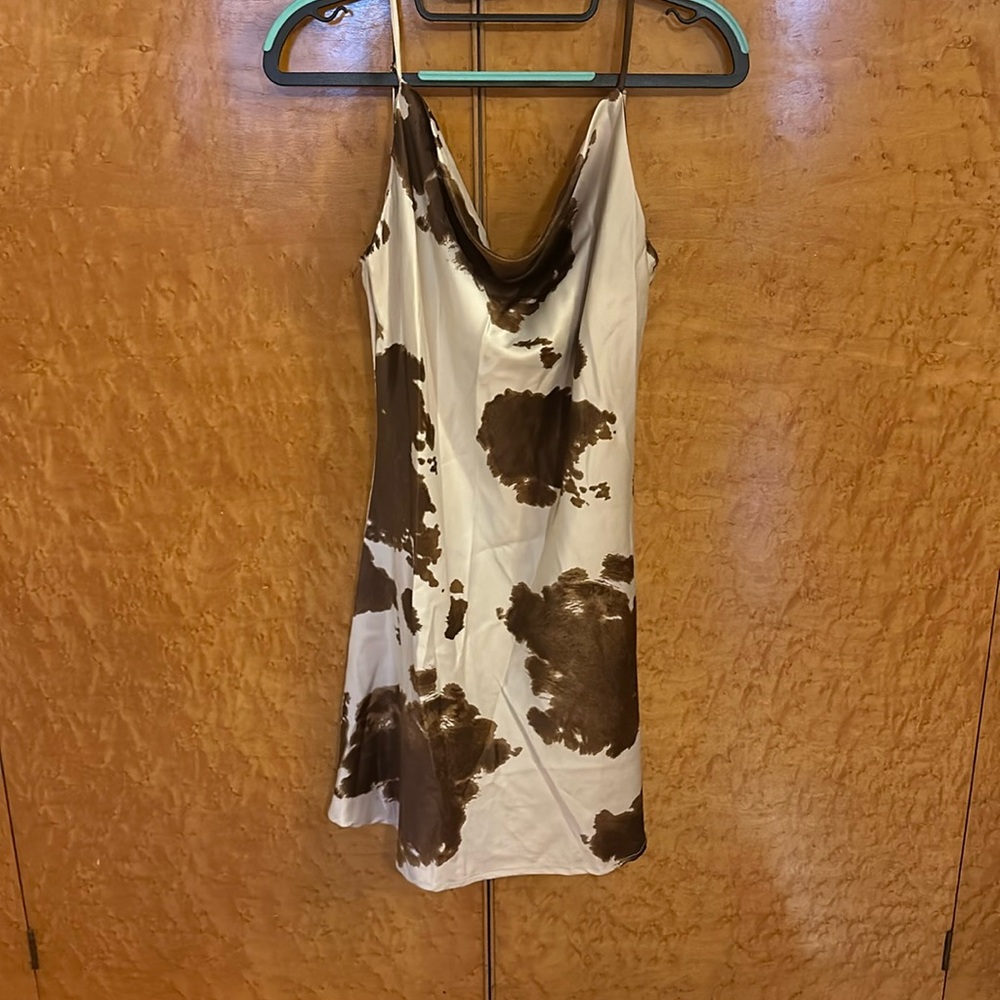 Lizard Thicket Cow Print Slip Dress
